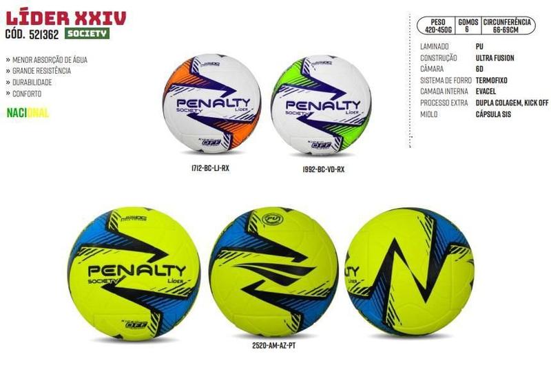 Imagem de Bola Society Penalty Líder - Amarelo e ul - 420-450g