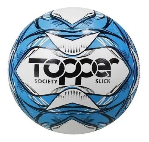 Imagem de Bola Society Topper Slick Ii Az + Meião Esportivo Az - Tam 38-42