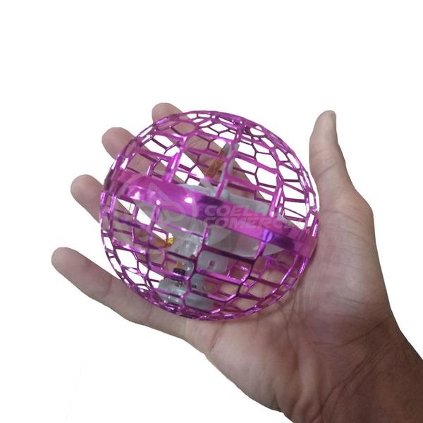 Imagem de Bola Spinner Voadora Led Divertido Boomerang Drone Rosa