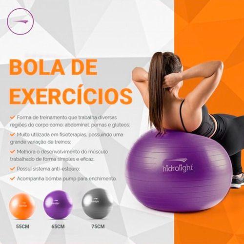 Imagem de Bola Suíça Ginástica Pilates Fitness Bomba Hidrolight 65cm