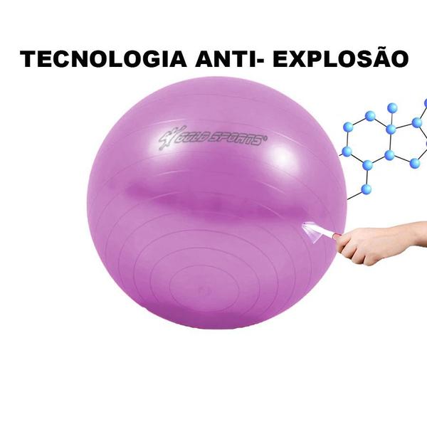 Imagem de Bola Suiça Pilates Yoga Advance 55cm Com Bomba de Encher Gold Sports