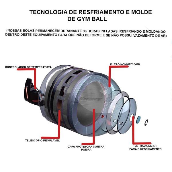 Imagem de Bola Suiça Pilates Yoga Advance 65cm Com Bomba de Encher Gold Sports