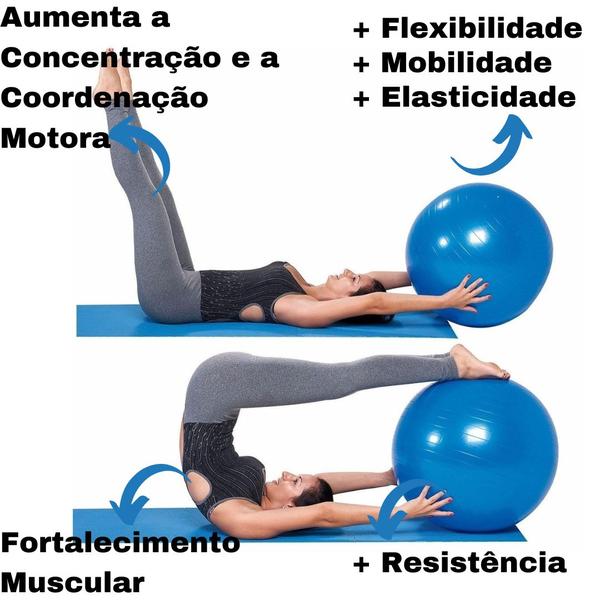 Imagem de Bola Suíça Pilates Yoga Ginástica C/ Bomba Premium65cmLiveup