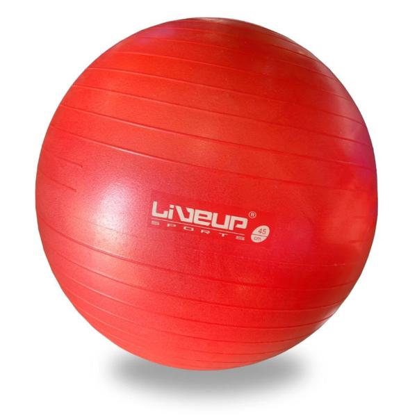 Imagem de Bola Suica Premium 45 Cm Vermelha + Mini Bomba de Inflar  Liveup Sports 