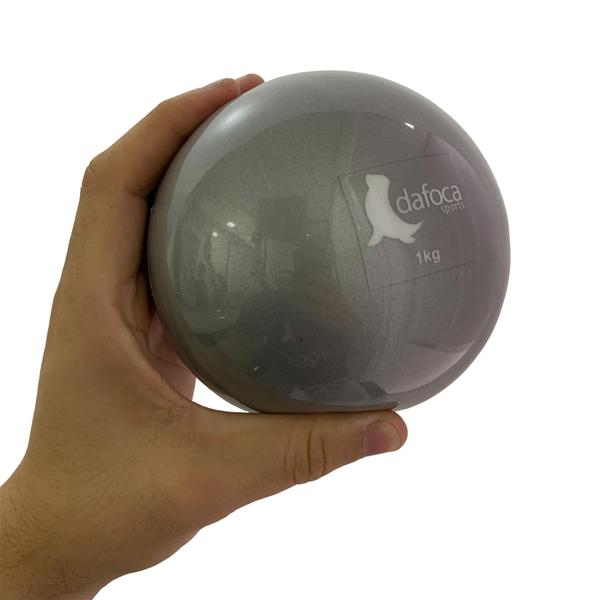 Imagem de Bola Toning Ball Pilates e Fisioterapia Peso 1Kg DS1061 Prata Dafoca Sports Sports