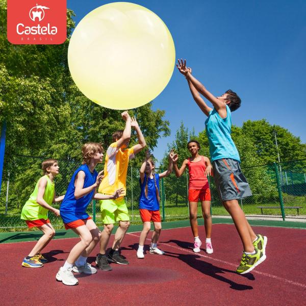 Imagem de Bola Verde Inflável Bolha Infantil Com Pino Elastica Macio Divertido Castela