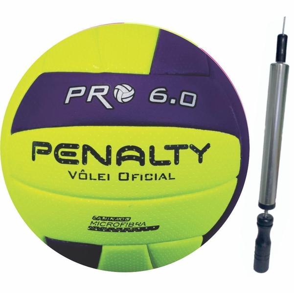 Imagem de Bola Volei 6.0 Pró Penalty Profissional Mais Inflador Com Nf