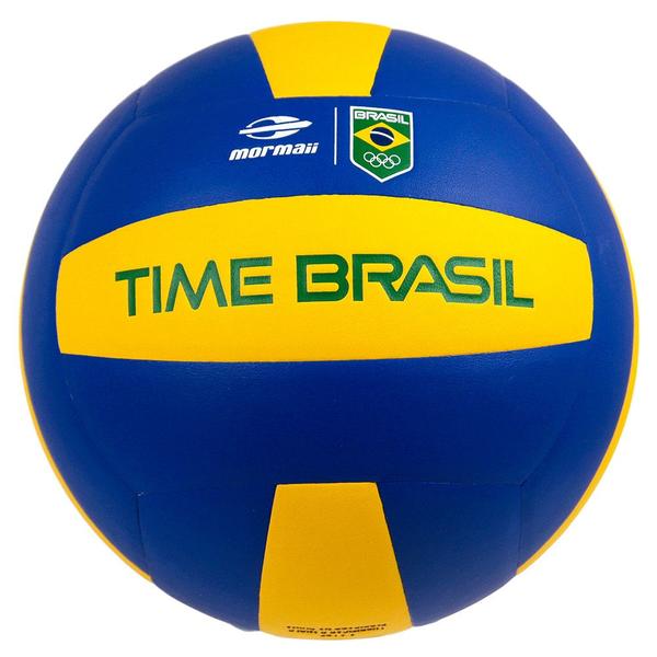 Imagem de Bola Volei de quadra Time Brasil Mormaii Azul e Amarelo