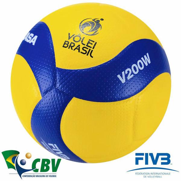 Imagem de Bola Vôlei Mikasa V200w Aprovada FIVB E CBV Com NF+ Inflador