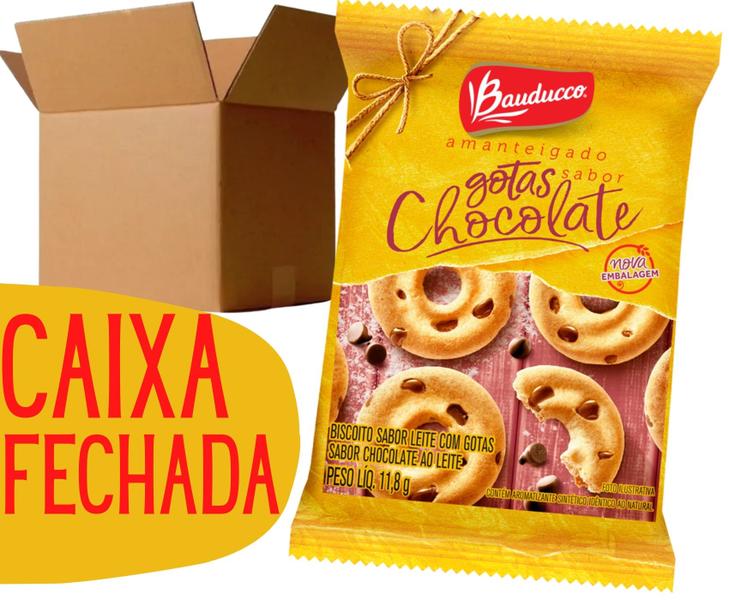 Imagem de Bolacha Biscoito Bauducco Amanteigado Em Sache Gotas de Chocolate - 400 un