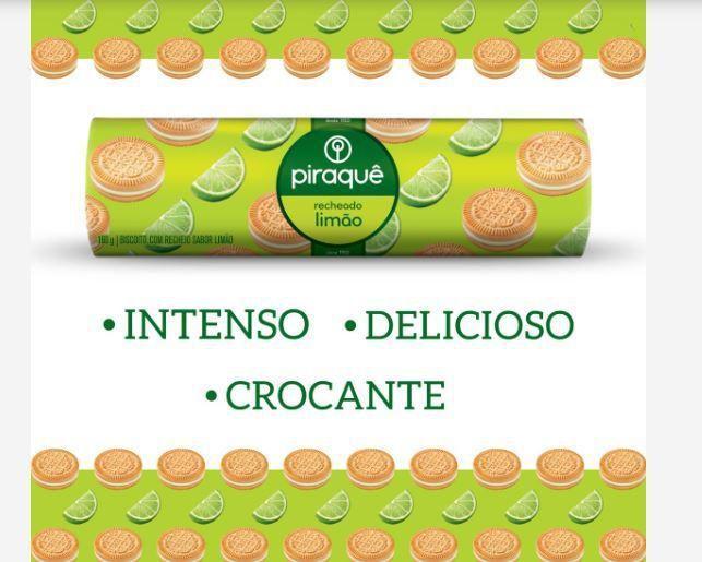 Imagem de Bolacha Biscoito Piraquê Recheado Sabor Limão 160G- 60Un