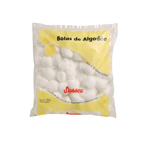 Imagem de Bolas de Algodão Hidrófilo Macio e Absorvente 100% Algodão Sussex 100g