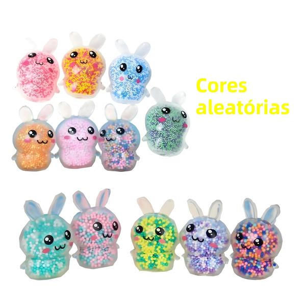 Imagem de Bolas De Estresse De Coelho Mole Coloridas Brinquedo Fidget Iluminado Para Meninas Crianças Cesta De