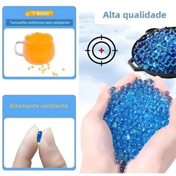 Bolas de Gel 7-8mm (30.000 Peças) - Recarga para Arma de Splat, Vaso e Decoração Imagem de Bolas de Gel 7-8mm (30.000 Peças) - Recarga para Arma de Splat, Vaso e Decoração