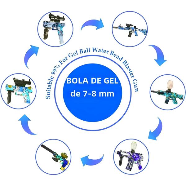 Imagem de Bolas de Gel para Pistola de Água - 7-8mm - Cristal Crescente para M416