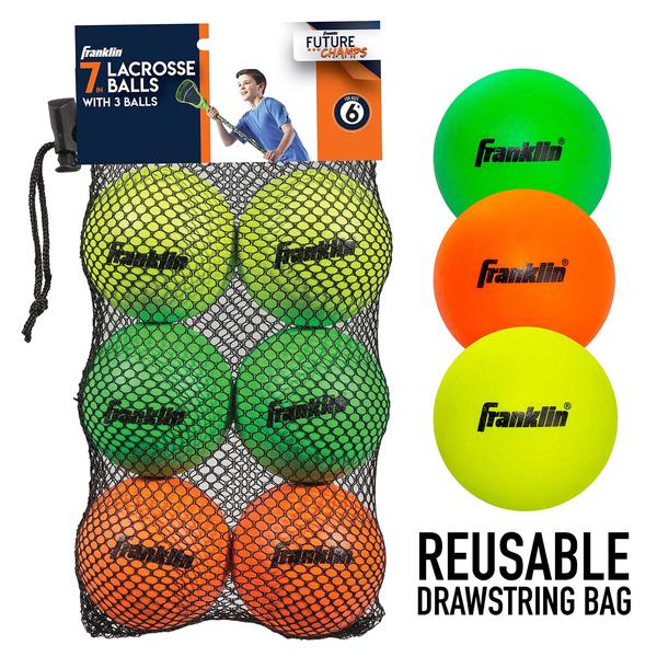 Imagem de Bolas de lacrosse Franklin Sports Soft Rubber Kids, pacote com 6