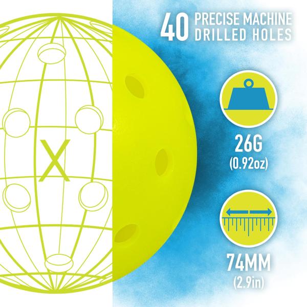 Imagem de Bolas de pickleball Franklin Sports X-40, pacote com 12 bolas ao ar livre