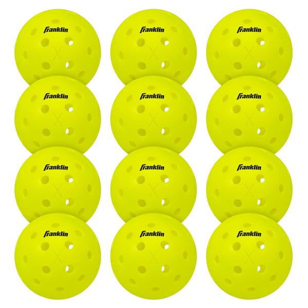 Imagem de Bolas de pickleball Franklin Sports X-40, pacote com 12 bolas ao ar livre