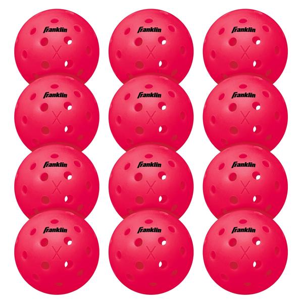 Imagem de Bolas de pickleball Franklin Sports X-40, pacote com 12 bolas ao ar livre