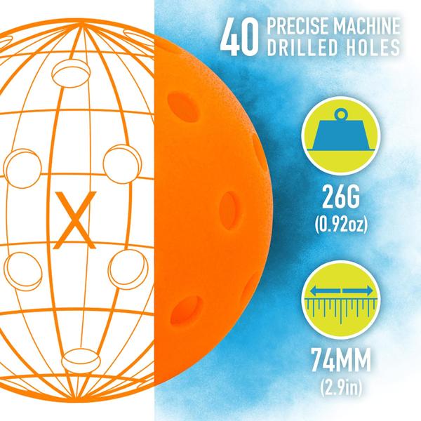 Imagem de Bolas de pickleball Franklin Sports X-40, pacote com 3, Lava US Open