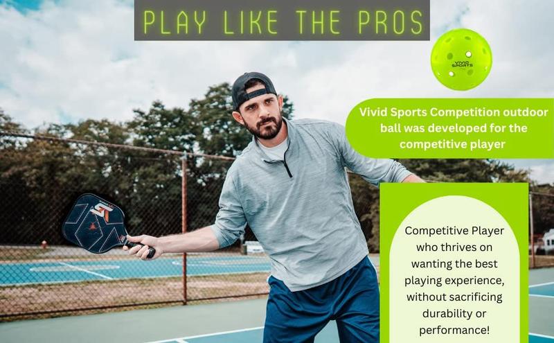 Imagem de Bolas de Pickleball Vivid Sports Outdoor 12 Unidades Aprovadas para Torneios