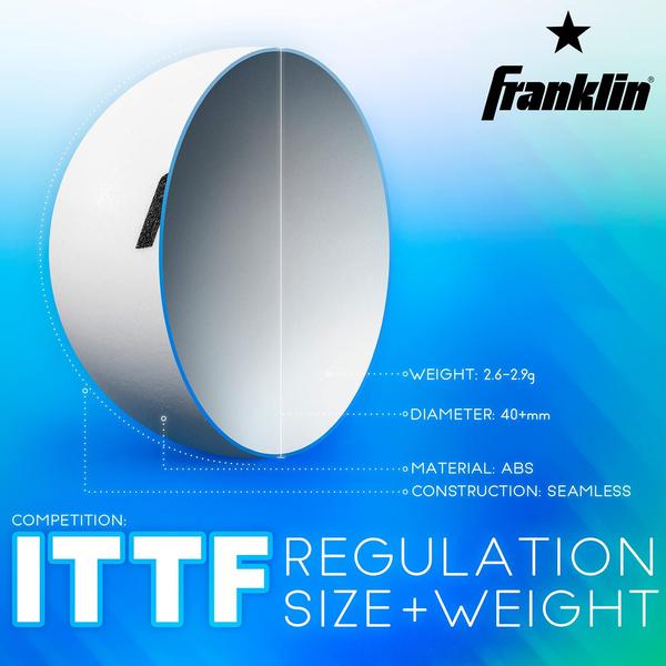 Imagem de Bolas de pingue-pongue Franklin Sports, tamanho oficial, 40 mm, pacote com 12