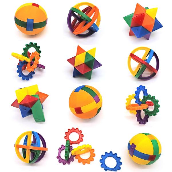 Imagem de Bolas de plástico Puzzle Fun Express (12 unidades)