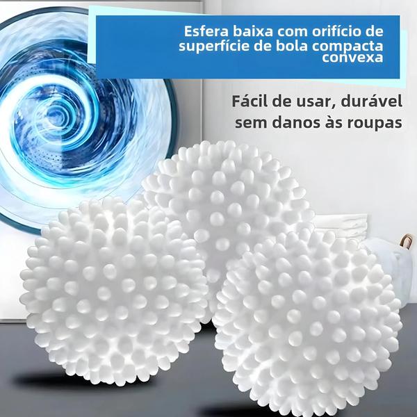 Imagem de Bolas de Secador de Roupa Reutilizáveis (4 Peças) - Amaciante de Tecido em PVC