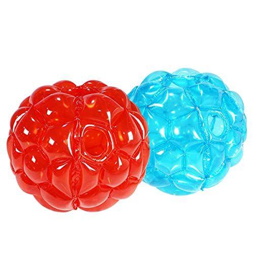 Imagem de Bolas de sumô para crianças, jogo de bolas de sumô infláveis, corpo gigante do hamster humano knocker ball Zorb ball para crianças ao ar livre jogo de jogos para 6 idades + (2pcs 36inch / vermelho + azul)