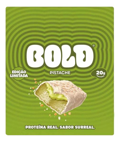 Imagem de Bold Bar Caixa Sabor Pistache com 12 Unidades de 60 g com 20g de Proteínas -Bold Bar