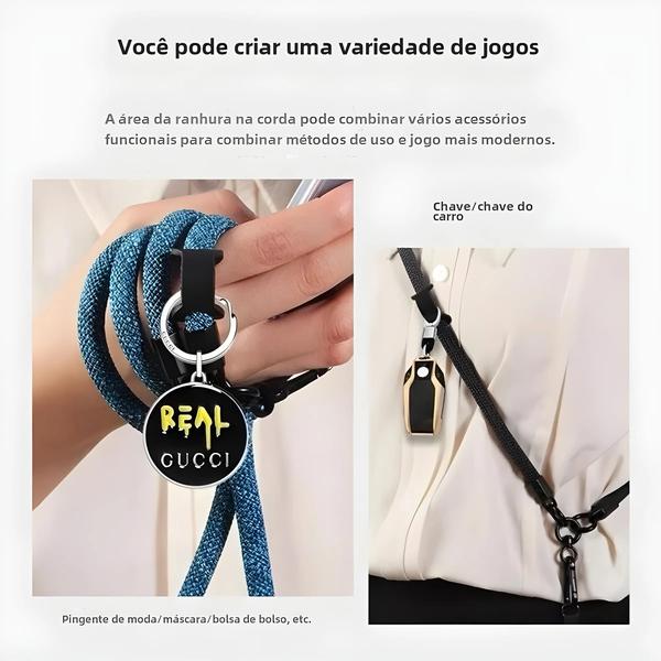 Imagem de Bold Long 8MM X 120CM Cordão Removível Para Celular Alça De Ombro Crossbody Universal Cabo