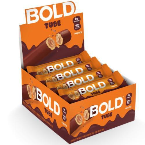 Imagem de Bold Tube Barrinha Proteica Bold Bar 30g Kit com 6 Unidades - Paçoca