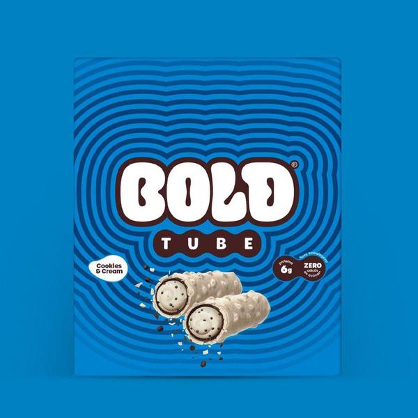 Imagem de BOLD TUBE COOKIES & CREAM (Caixa 12 unid.) - BOLD Snacks