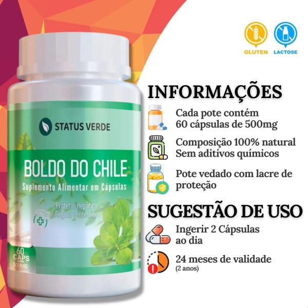 Imagem de Boldo do Chile 60 Cáps - Status Verde