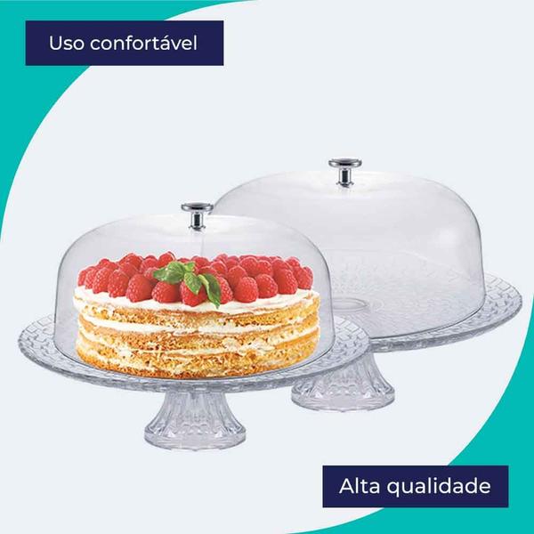 Imagem de Boleira de Vidro com Pé e Tampa Home Special para Bolos e Sobremesas - Ruvolo