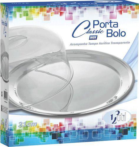 Imagem de Boleira - Porta Bolo Em Aço Inox 31cm Linha Classic