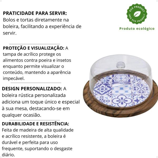 Imagem de Boleiro Bolo Personalizada Acrilico Transparente Rustica Eco