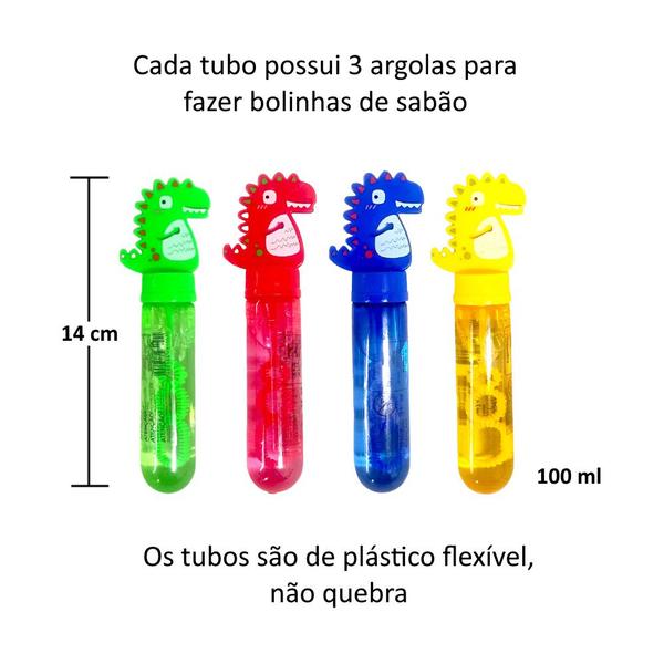 Imagem de Bolha de Sabão Kit 4 Brinquedos Faz Bola de Sabão Dinossauro