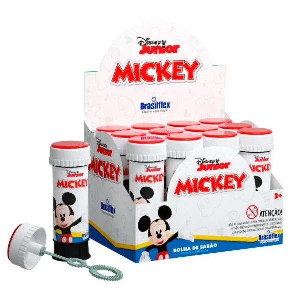 Imagem de Bolha De Sabão Mickey Mouse Disney 12u Lembrancinha C/ Jogo