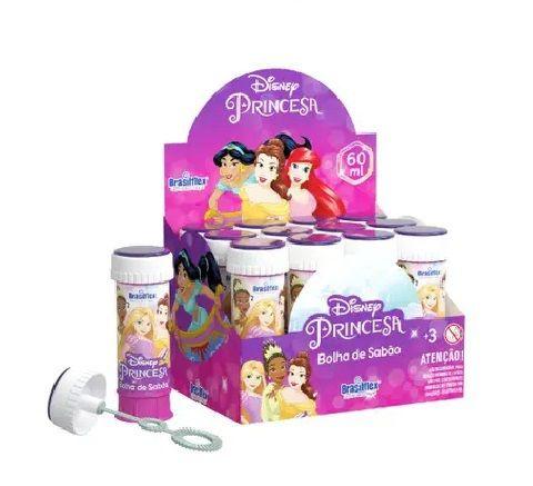 Imagem de Bolha Sabão Lembrancinha C/ 12 Unidades Princesas Disney