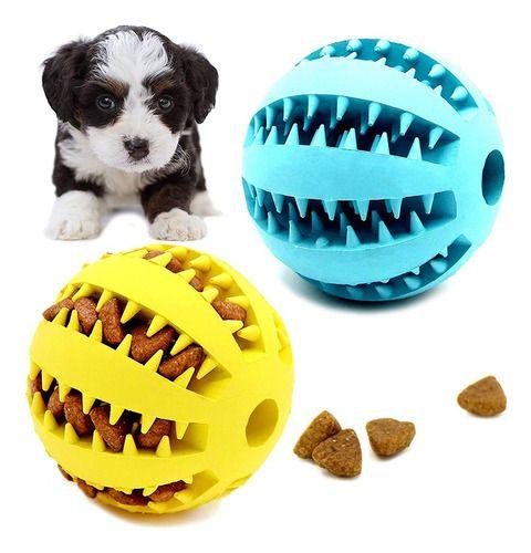 Imagem de Bolinha Brinquedo Interativo Para Caes Cachorros Gatos Porta Ração Bola Petisqueira Anti Stress 6cm