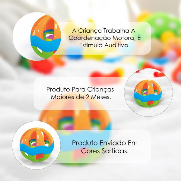 Imagem de Bolinha Chocalho Didática Educativa Pedagógica Bebe Criança Infantil