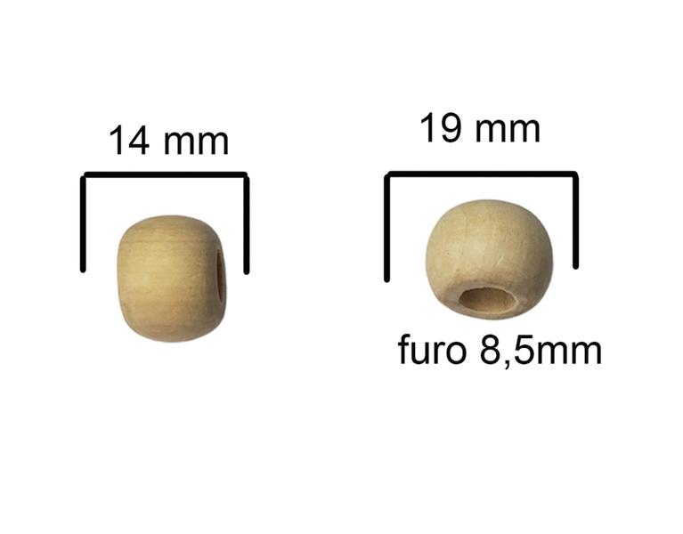 Imagem de Bolinha De Madeira Natural Chata 14 mm Conta Artesanato