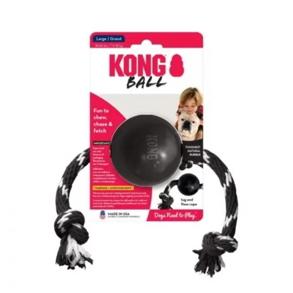 Imagem de Bolinha para cães de mordida extremamente forte Kong Extreme Ball W/ Rope G