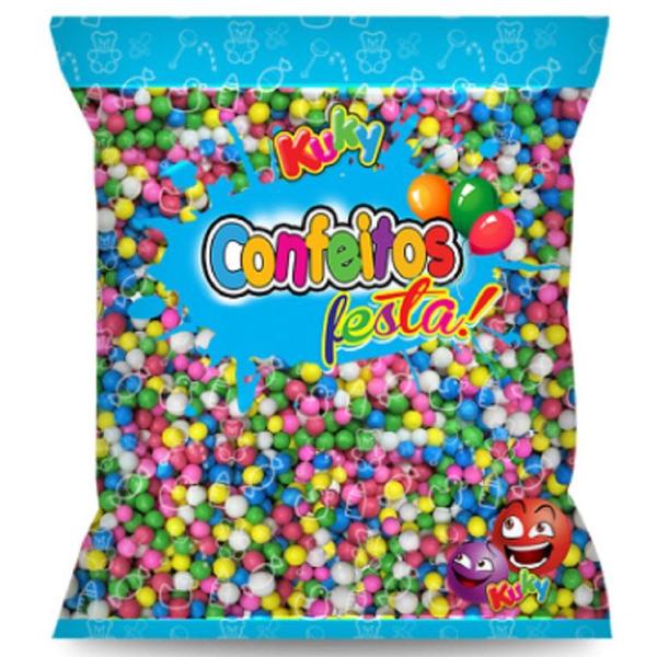 Imagem de Bolinhas De Açucar Confeito Festa Sabores Sortidos 500g - Kuky