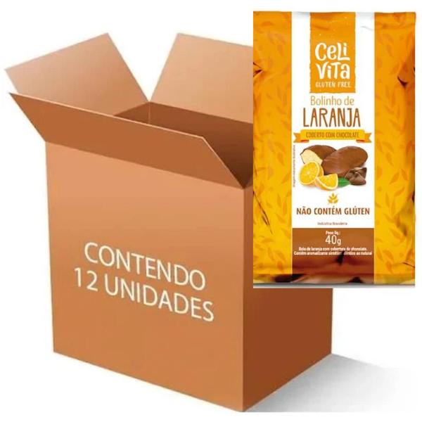 Imagem de Bolinho de Laranja coberto com Chocolate display 12uni de 40g - Celivita