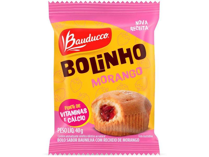 Imagem de Bolinho Recheado Baunilha e Morango Bauducco - Duplo 40g