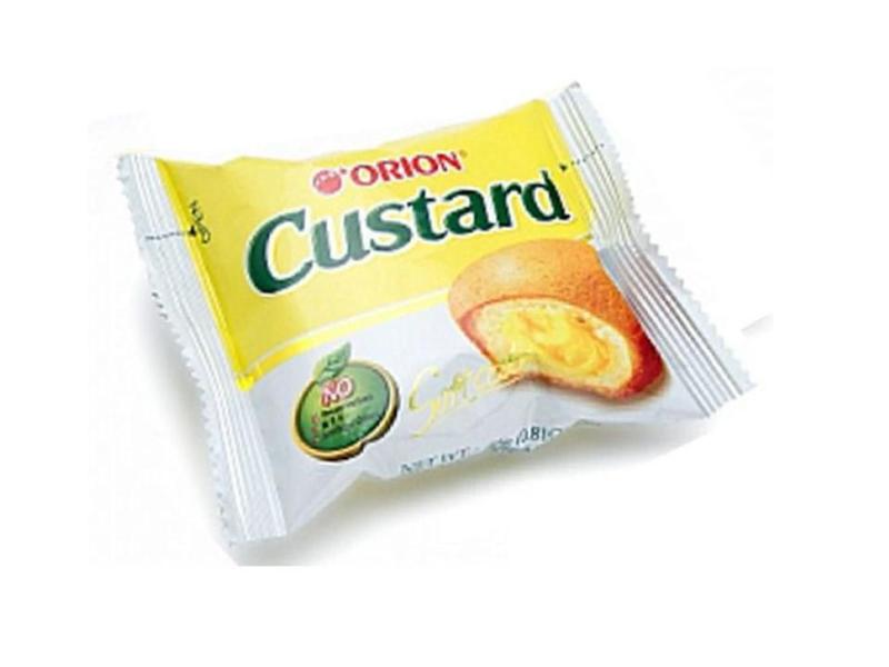 Bolo Coreano Orion Custard Soft Cake 138g - Importado Imagem de Bolo Coreano Orion Custard Soft Cake 138g - Importado
