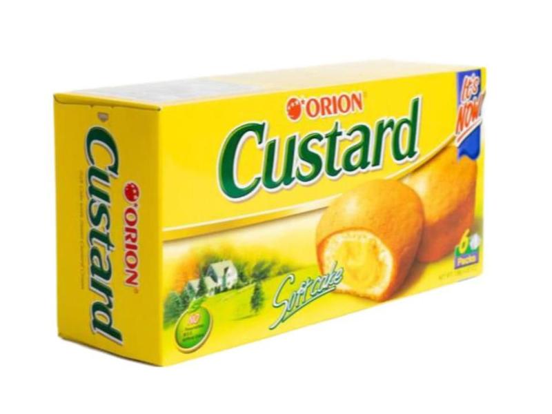 Bolo Coreano Orion Custard Soft Cake 138g - Importado Imagem de Bolo Coreano Orion Custard Soft Cake 138g - Importado