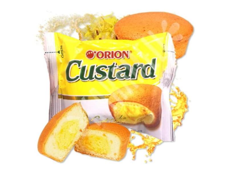 Bolo Coreano Orion Custard Soft Cake 138g - Importado Imagem de Bolo Coreano Orion Custard Soft Cake 138g - Importado